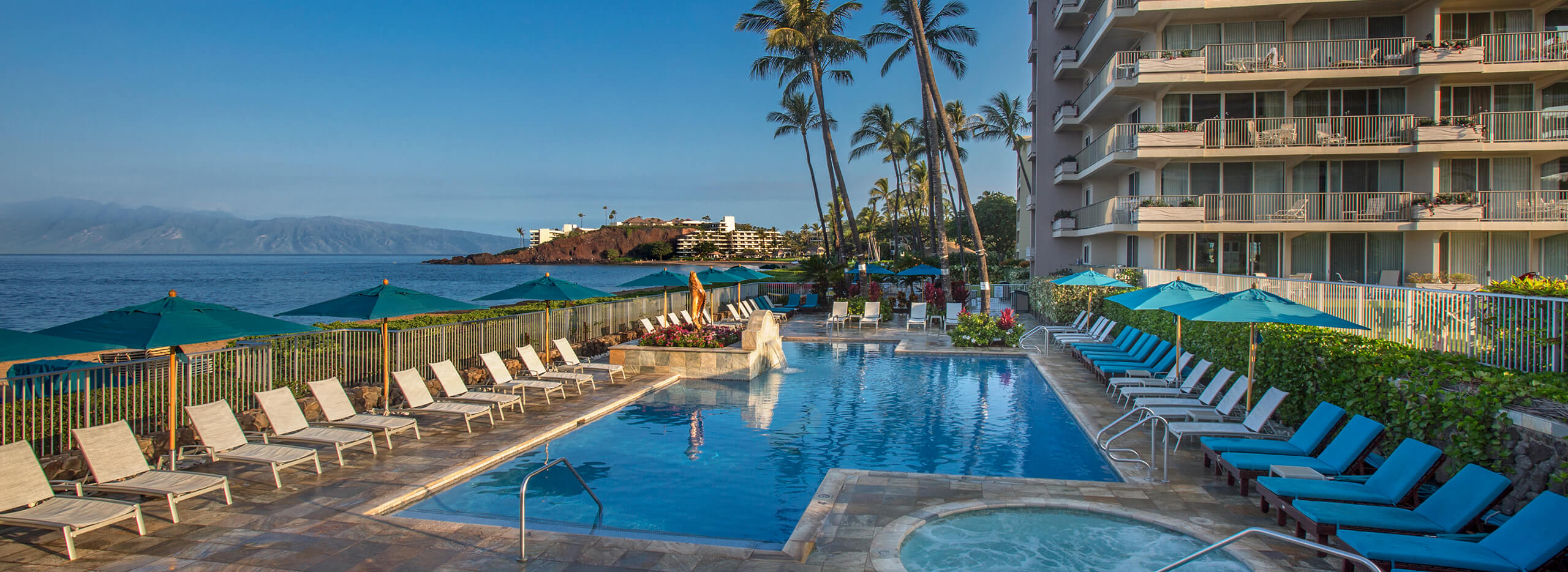 Resort pool on the beachfront